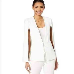 Bcbg collarless cape blazer